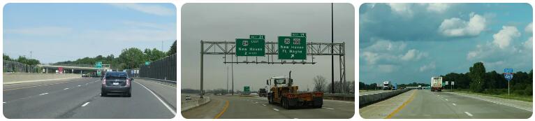 Interstate 74 and 469 in Indiana